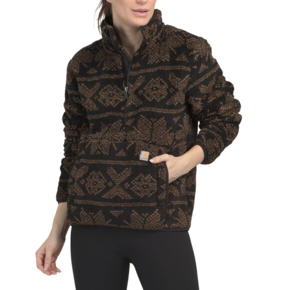 CARHARTT Black Multi Loose Fit Fleece Pullover Jacket - Picture 1 of 2